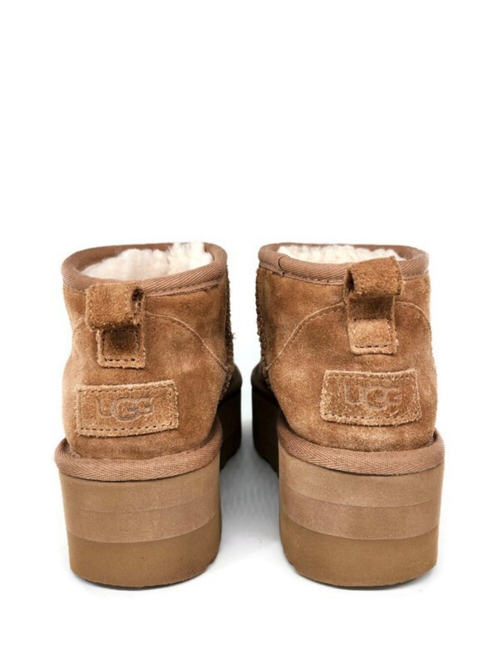 UGG Classic Ultra Mini Platform Pull-On Booties In Chestnut Tan - Picture 8 of 11
